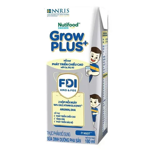 Thùng 24 hộp Sữa Bột Pha Sẵn Nutifood Sweden GrowPLUS+ Bạc, Vàng Immunel,Lactoferrin Hộp 110/180ml