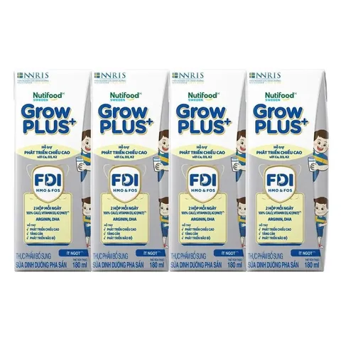 Thùng 24 hộp Sữa Bột Pha Sẵn Nutifood Sweden GrowPLUS+ Bạc, Vàng Immunel,Lactoferrin Hộp 110/180ml