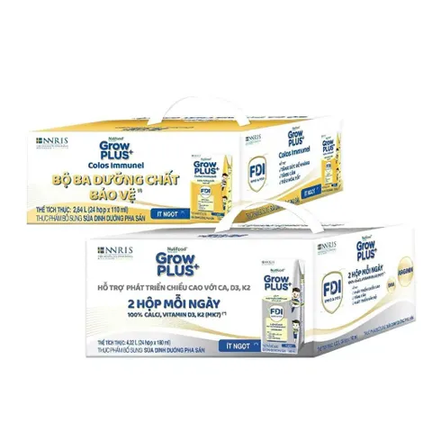 Thùng 24 hộp Sữa Bột Pha Sẵn Nutifood Sweden GrowPLUS+ Bạc, Vàng Immunel,Lactoferrin Hộp 110/180ml