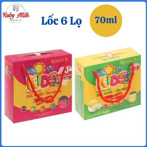 Lốc 6 Lọ nước yến sào Nunest Kids 70 ml (từ 6 tháng)