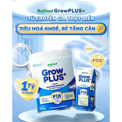 Thùng 48 Hộp Sữa Pha Sẵn Nutifood GROWPLUS+ Xanh Nhạt  110ml, 180ml (Tiêu Hóa)