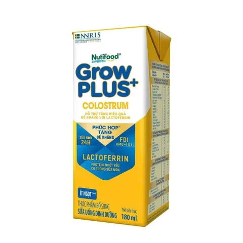 [Combo 2 Thùng] Sữa bột pha sẵn Nutifood Sweden GrowPLUS+ Colostrum Lactoferrin 110ml, 180ml (Thùng 24 hộp)