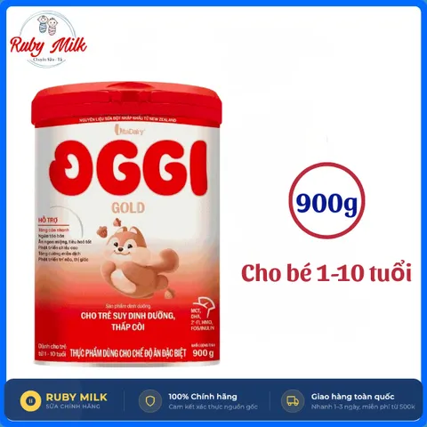 Sữa Bột OGGI Gold Lon 900g - Cho bé Suy Dinh Dưỡng, Thấp Còi (Mẫu Mới)