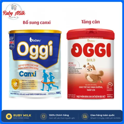 Sữa Bột Oggi Gold, Oggi Canxi 900g Vitadairy Cho Bé 1-10 Tuổi -Tăng Cân Khỏe, Tiêu Hóa Tốt, Hỗ Trợ Phát Triển Chiều cao