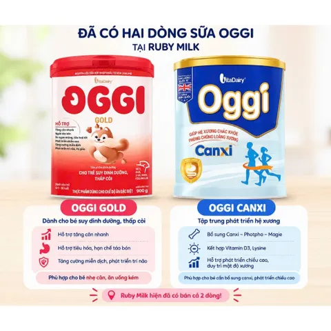 Sữa Bột Oggi Gold, Oggi Canxi 900g Vitadairy Cho Bé 1-10 Tuổi -Tăng Cân Khỏe, Tiêu Hóa Tốt, Hỗ Trợ Phát Triển Chiều cao