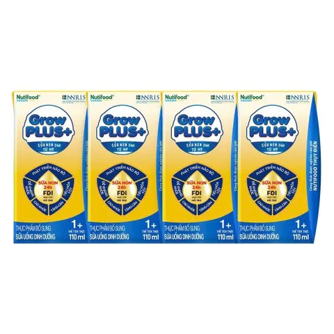 Thùng 48 hộp sữa pha sẵn Nutifood GrowPLUS+ Sữa Non Vàng Đậm Hộp 110ml/180ml