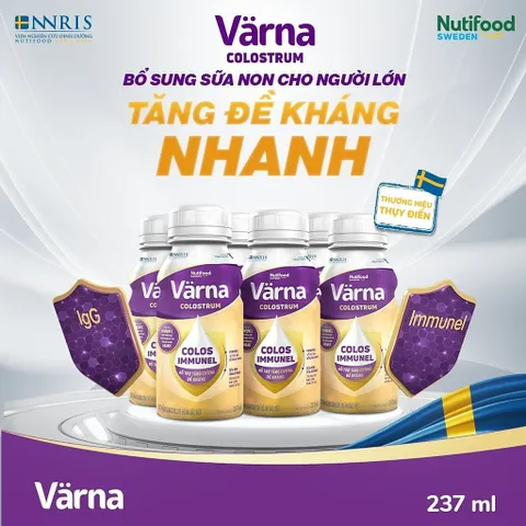 Thùng Sữa Non Pha Sẵn Värna Colostrum (24 Chai x 237ml) - Sữa Cho Người Lớn Tăng Cường Đề Kháng