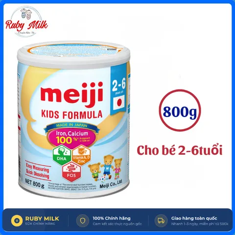 [Combo 2 Lon] Sữa Bột Meiji Kids Formula Nhập Khẩu Chính Hãng Cung Cấp Dưỡng Chất Cho Bé 2 -6 Tuổi 800g