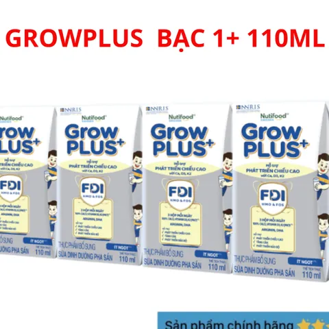 [1 LỐC] Sữa pha sẵn Nutifood Grow Plus Bạc/Grow plus đỏ, Grow plus vàng cho bé trên 1 tuối (110ml/180ml)