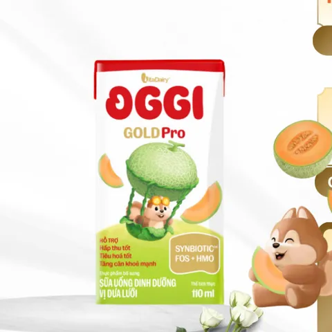 [Combo 2 Thùng] Sữa bột pha sẵn Oggi Gold Pro vị trái cây Thùng 24 hộp, Bổ sung đạm A2, Synbiotic Vitadairy