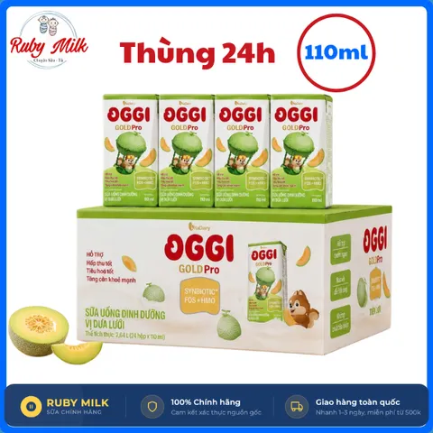 [Combo 2 Thùng] Sữa bột pha sẵn Oggi Gold Pro vị trái cây Thùng 24 hộp, Bổ sung đạm A2, Synbiotic Vitadairy