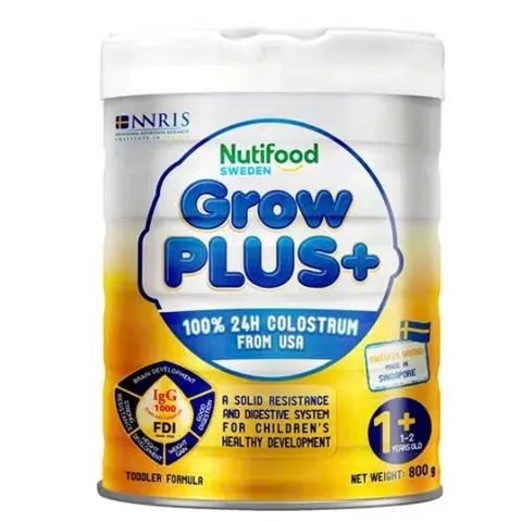 Sữa Bột Nutifood GrowPLUS+ Vàng Sữa Non Tăng Đề Kháng 0+,1+, 2+ Lon 800g