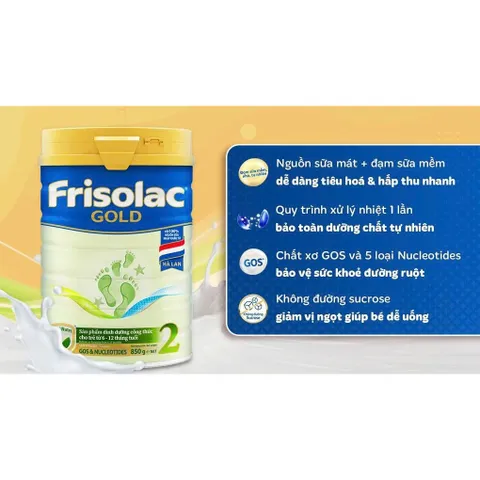 Sữa Bột Frisolac Gold số 2 Lon 800g (Cho bé 6 - 12 tháng)