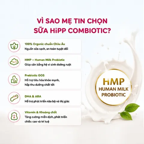 [Combo 3 Lon] Sữa Bột Hipp Bò Organic Combiotic Đức Lon 800g,  Sữa Hipp Hữu Cơ Bổ Sung Dinh Dưỡng đủ số cho bé