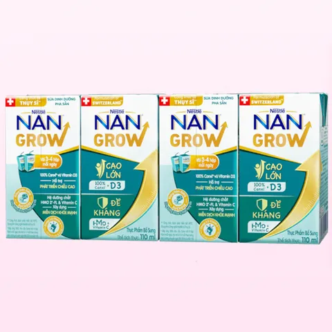 Lốc 4 Hộp Sữa nước Nestlé NANGROW 110ml, Sữa Pha sẵn cho bé từ 1 tuổi