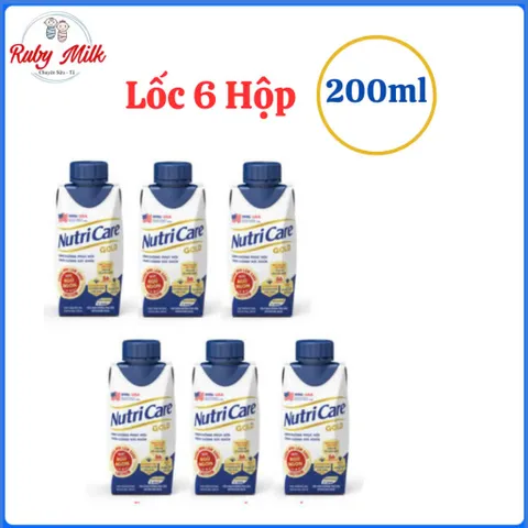 Combo 6 Hộp dùng thử Sữa Pha Sẵn NUTRICARE GOLD 200ML - Giúp Ngủ Ngon Hỗ Trợ Tim Mạch Cơ Xương Khớp Dễ Hấp Thụ Tiêu Hoá