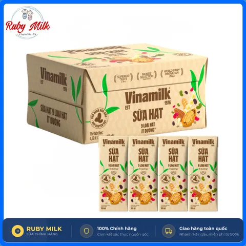 Thùng 24 Hộp Sữa Hạt Vinamilk Super Nut Ít đường 180ml
