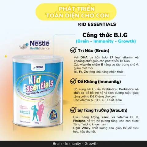 [Chính Hãng] Sữa Nestle Kid Essentials - Sữa Bột Công Thức Dinh Dưỡng Lon 800g - RubyMilk182
