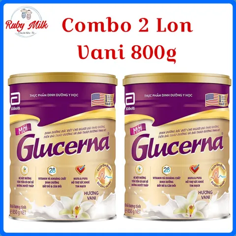 Combo 2 Lon Sữa Bột Glucerna Vani Lon 800g Dành Cho Người Tiểu Đường