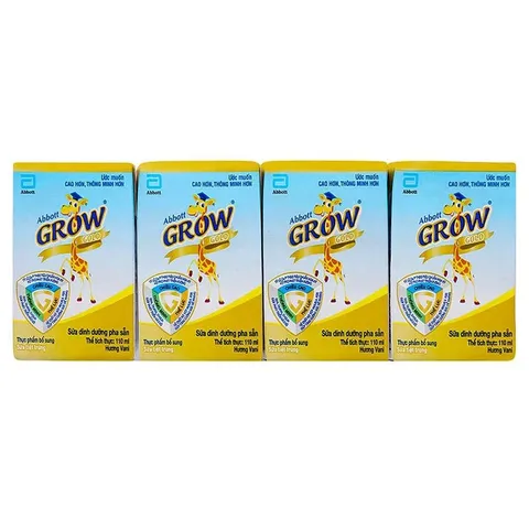 Lốc 4 Hộp Sữa Pha Sẵn Abbott Grow Gold Vani 110ml /180ml