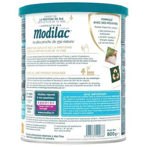 Sữa Modilac Expert Riz Lon 800g - Dành Riêng Cho Bé Dị Ứng Đạm Bò