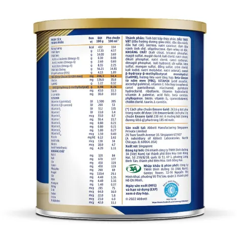 Sữa Bột Ensure Gold Hương Vani Lon 380g