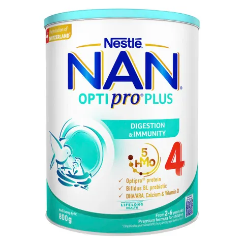Sữa Nan Optipro Plus 4 Lon 800g (Cho bé 2 - 6 tuổi)