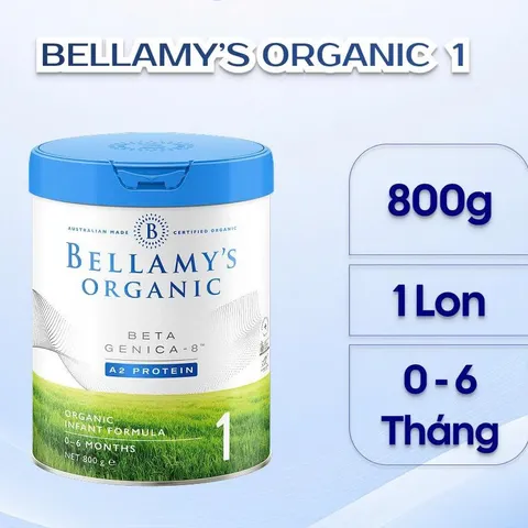 Sữa Bột Bellamy Organic 8HMO Classic Úc Số 1 2 3 4 Lon 800g 900g Đạm A1 A2