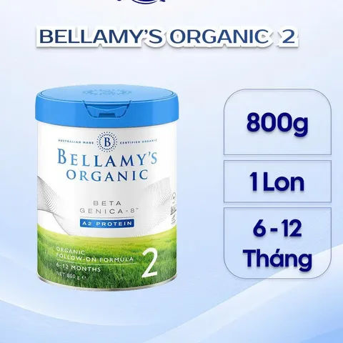 Sữa Bột Bellamy Organic 8HMO Classic Úc Số 1 2 3 4 Lon 800g 900g Đạm A1 A2