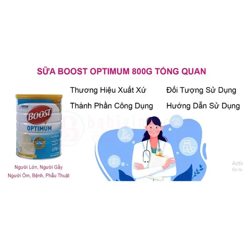 Sữa Bột Nestle Boost Optimum lon 800g