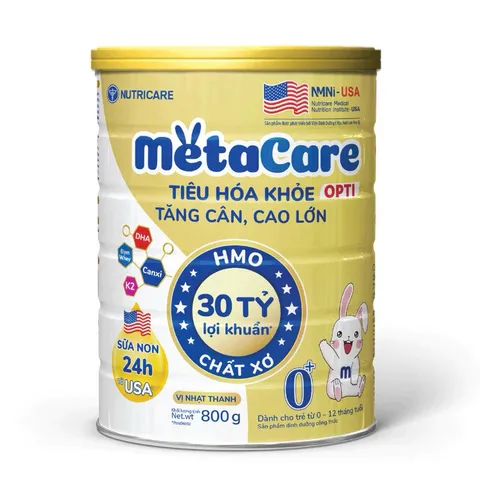 Sữa MetaCare Opti 800g – Dòng 0+ 1+ 2+ HMO, Tăng Cân, Tiêu Hóa Khỏe, Tăng Chiều Cao Cho Bé
