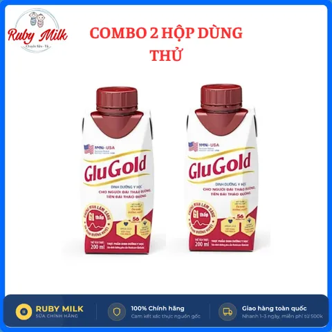Combo 2 Hộp Lẻ Sữa Nước Dinh Dưỡng GluGold , Nutricare Gold 200ml - Giải Pháp Dinh Dưỡng Và Tiện Lợi Cho Người Lớn