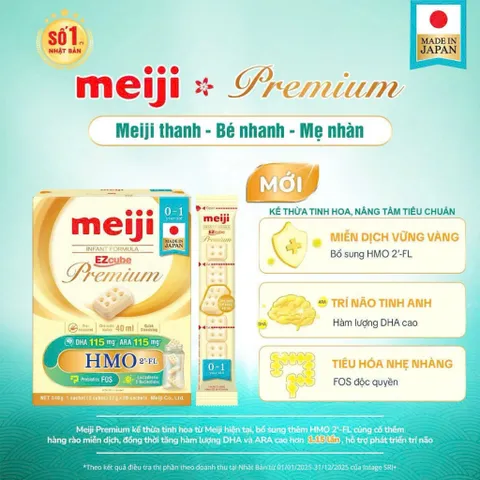 Sữa Bột Meiji Premium Lon 800g  - Sữa mới vị thanh nhạt dễ uống