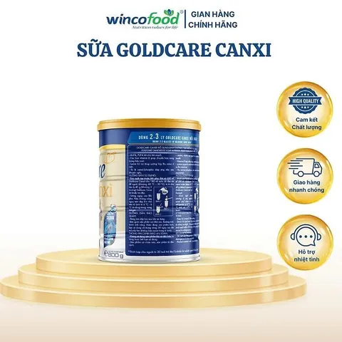 Sữa bột Wincofood GoldCare Canxi hương vani lon 850g