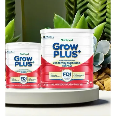Sữa Nutifood GrowPLUS+ Đỏ Lon 1,5kg Hỗ Trợ Tăng Cân Phát Triển Não Bộ Chiều Cao Dành Cho Bé