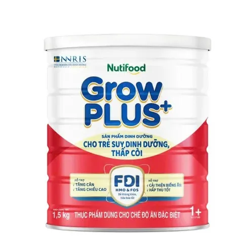 Sữa Nutifood GrowPLUS+ Đỏ Lon 1,5kg Hỗ Trợ Tăng Cân Phát Triển Não Bộ Chiều Cao Dành Cho Bé