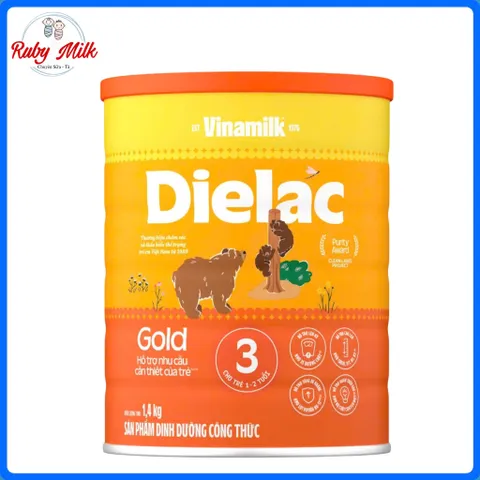 Sữa bột Dielac Alpha Gold 3  lon 1.4kg (cho trẻ từ 1 - 2 tuổi)