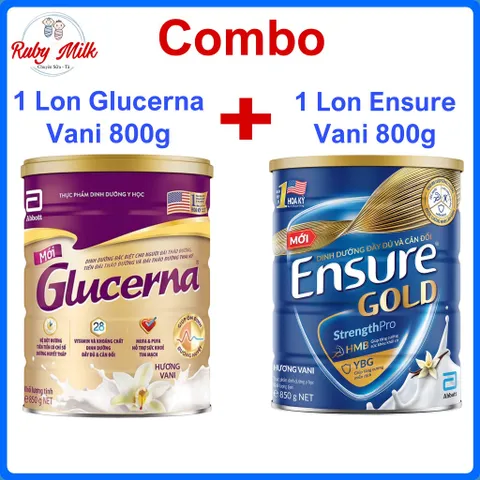 Combo 1 Lon Glucerna + 1 Lon Ensure 800g Hương Vani