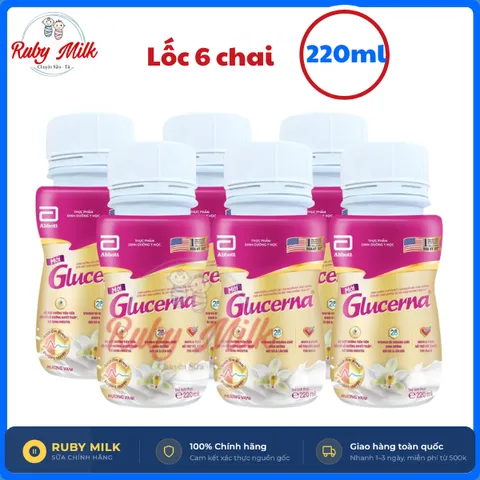 Sữa Pha Sẵn GLUCERNA Chai 220ml Thực Phẩm Dinh Dưỡng Y Học Cho Người Tiểu Đường