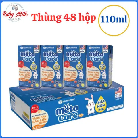 Thùng 48 Hộp Sữa Pha Sẵn Metacare ECO 110ml (trẻ 1 tuổi trở lên)