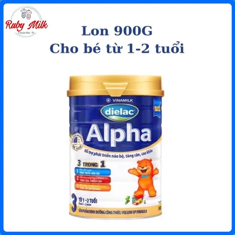 Sữa bột Dielac Alpha 3 Lon 900g (cho trẻ từ 1 - 2 tuổi)