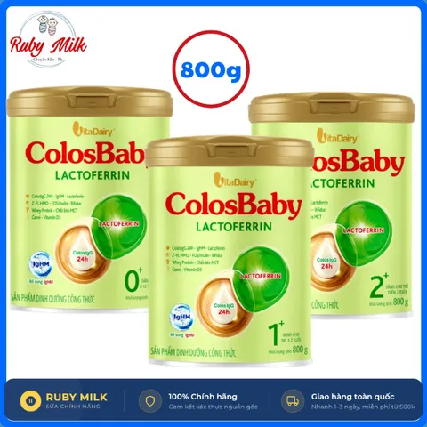 Sữa Bột Colosbaby Lactoferrin Lon 800g - Tăng Cường Đề Kháng - Cho Bé Sinh Mổ