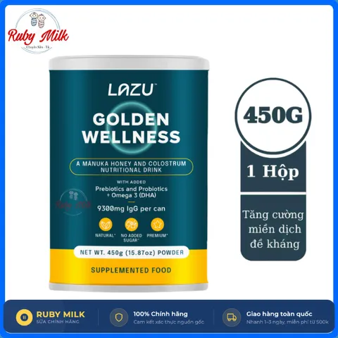 Sữa Bột Lazu Golden Wellness Lon 450g Kết Hợp Mật Ong Manuka của New Zeland