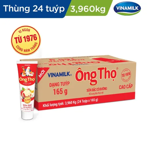 Combo 24 Tuýp Sữa Đặc Có Đường Ông Thọ Đỏ, Dâu, Socola Tuýp 165g