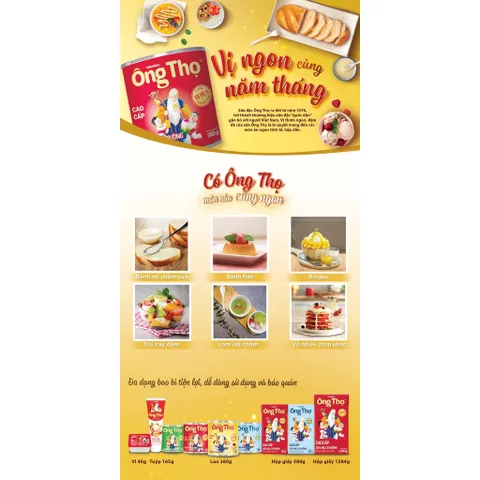 Combo 24 Tuýp Sữa Đặc Có Đường Ông Thọ Đỏ, Dâu, Socola Tuýp 165g