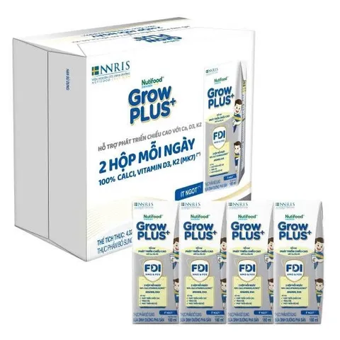 Combo 2 Thùng 24 hộp Sữa Bột Pha Sẵn Nutifood Sweden GrowPLUS+ Bạc, Vàng Immunel,Lactoferrin Hộp 110/180ml