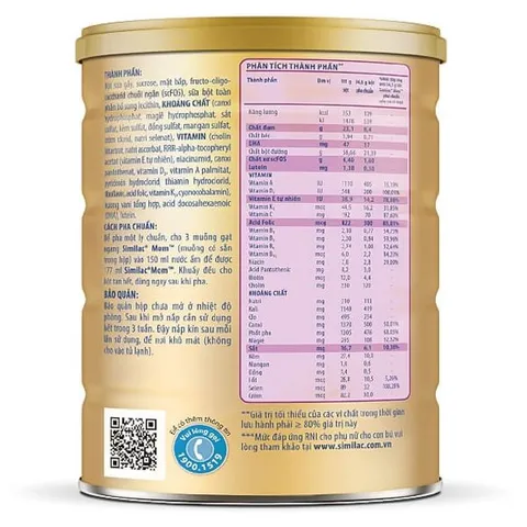 Sữa bầu Similac Mom Lon 800g Hương Vani