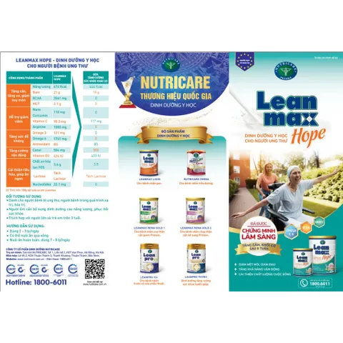 Sữa Bột LeanMax Hope Lon 900g ( Dinh dưỡng dành cho bệnh nhân Ung Thư)