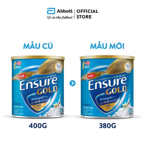 Sữa Bột Ensure Gold Hương Vani Ít Ngọt Lon 380g