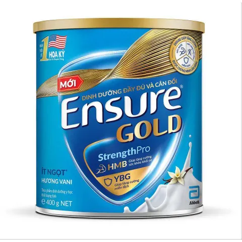 Sữa Bột Ensure Gold Hương Vani Ít Ngọt Lon 380g